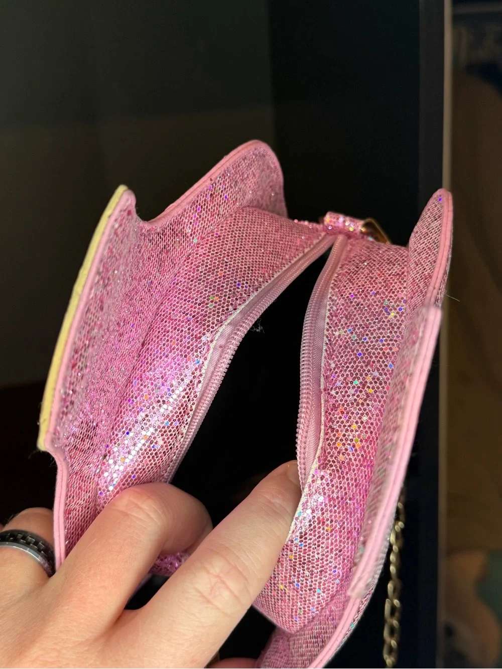 Pink Glitter Tequila Bottle Crossbody Bag